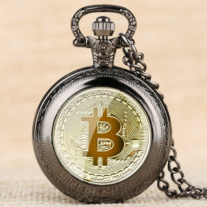 Retro Bitcoin BTC - Quartz Antique Pocket Watch