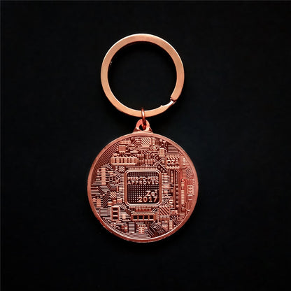 Silver Bitcoin Logo Keychain