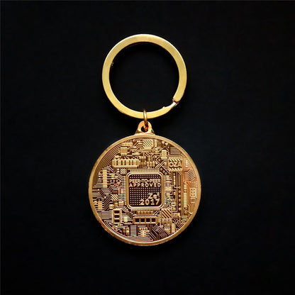 Silver Bitcoin Logo Keychain