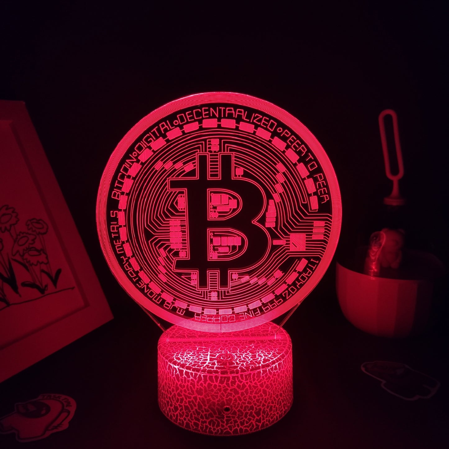 Bitcoin 3D Multicolor LED Desk Lamp