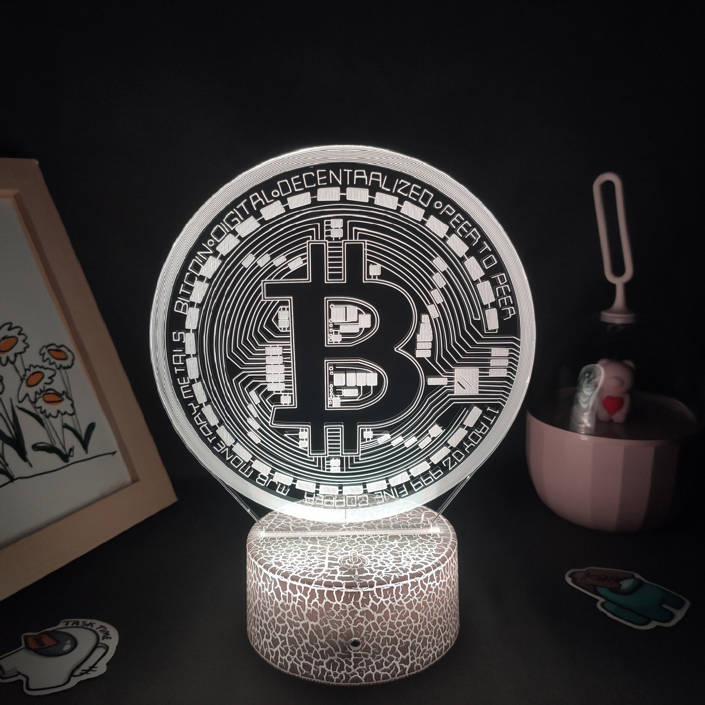 Bitcoin 3D Multicolor LED Desk Lamp