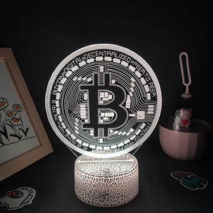 Bitcoin 3D Multicolor LED Desk Lamp