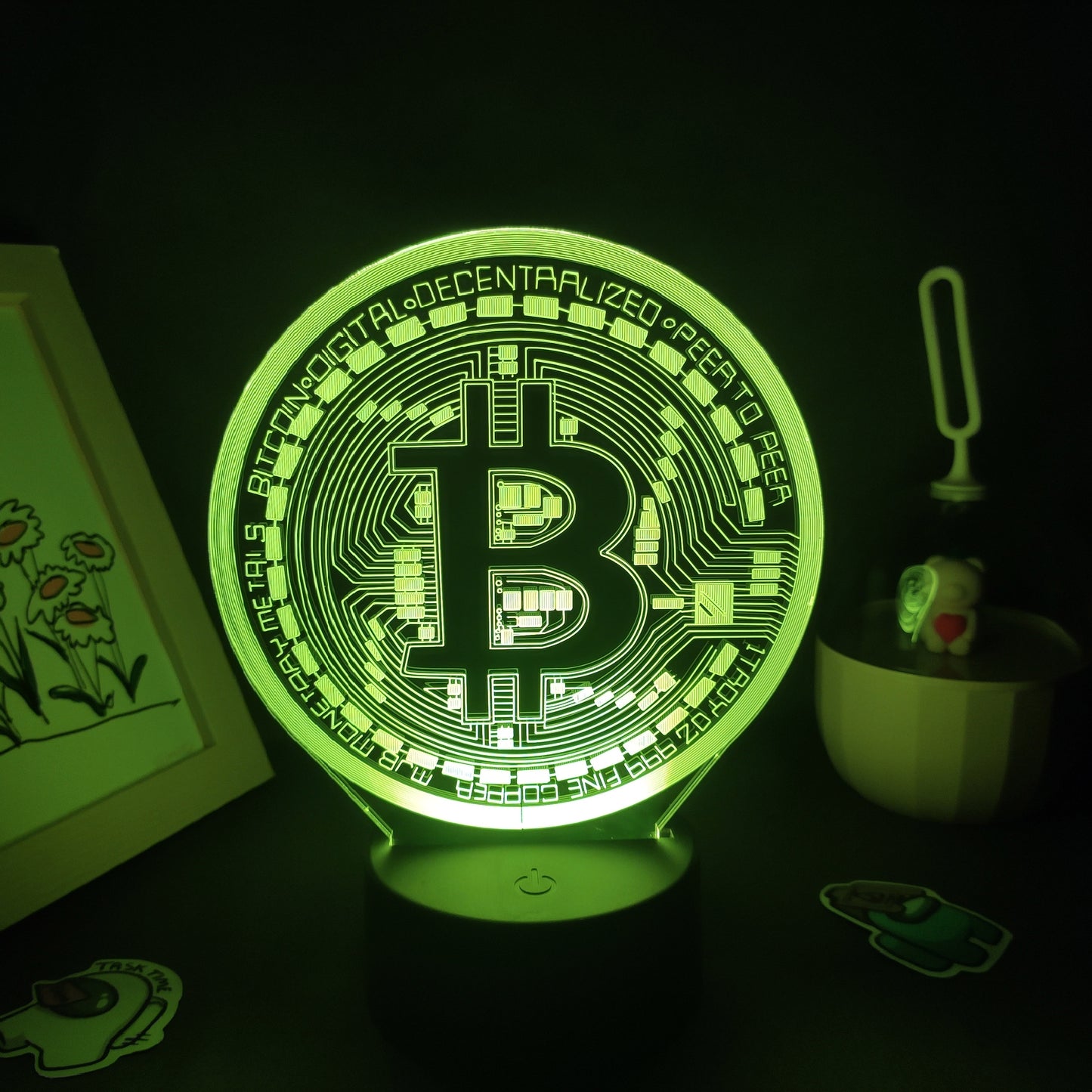 Bitcoin 3D Multicolor LED Desk Lamp