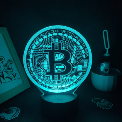 Bitcoin 3D Multicolor LED Desk Lamp