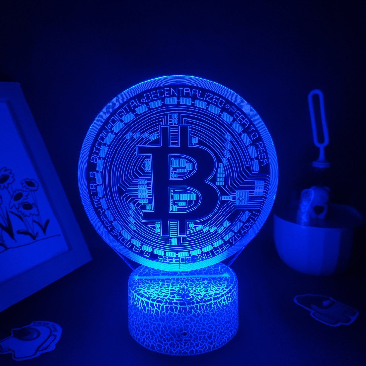 Bitcoin 3D Multicolor LED Desk Lamp