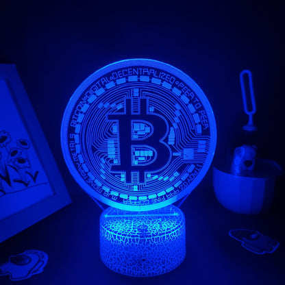 Bitcoin 3D Multicolor LED Desk Lamp