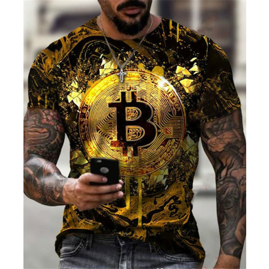 Bitcoin Print Oversized Metro T-Shirt