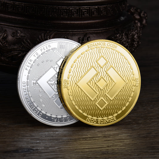 Binance Crypto BNB Physical Collectors Coin Gold and Silver