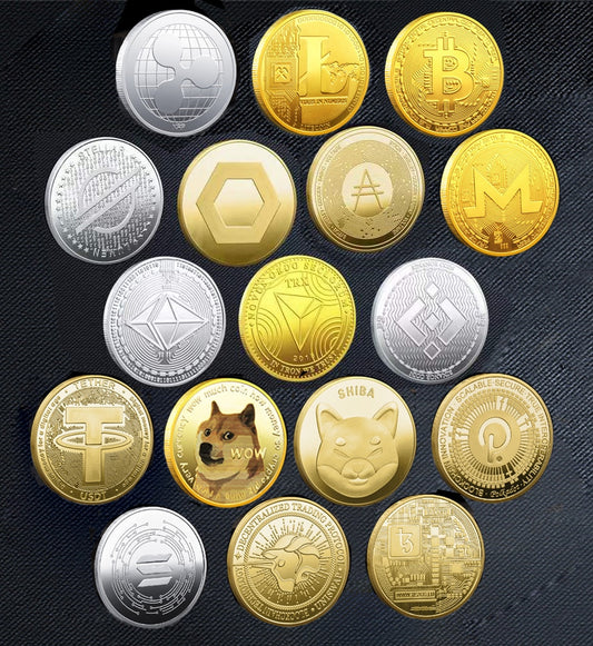 Physical Crypto Currency Coin Collection with Plastic Case