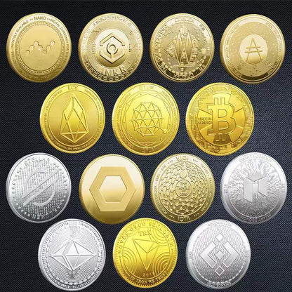 Crypto Collector Coins Dogecoin/Ethereum/Bitcoin/Litecoin/Ripple/Monero/EOS Coin Gold Silver Physical Crypto