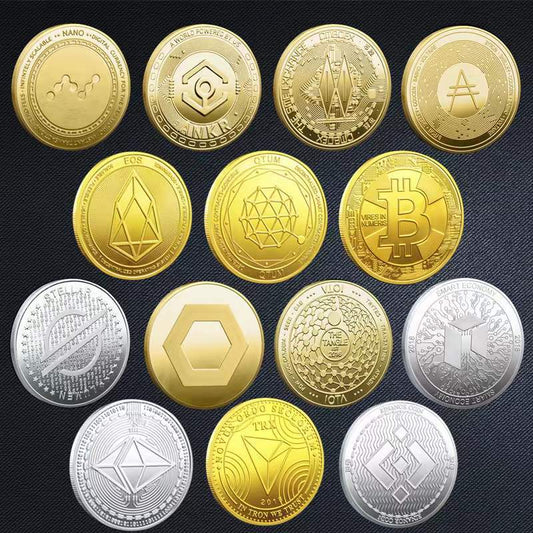 Crypto Collector Coins Dogecoin/Ethereum/Bitcoin/Litecoin/Ripple/Monero/EOS Coin Gold Silver Physical Crypto