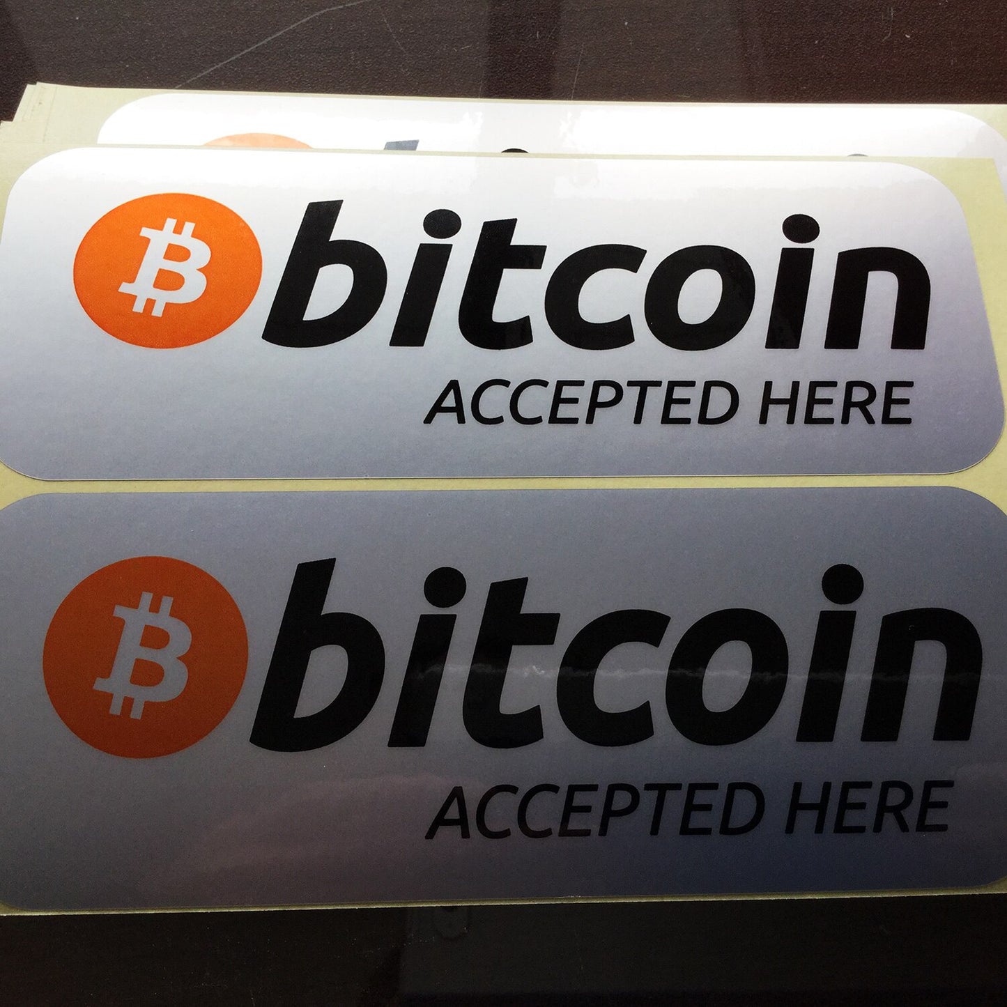 Bitcoin Accepted Here Stickers - 10ea