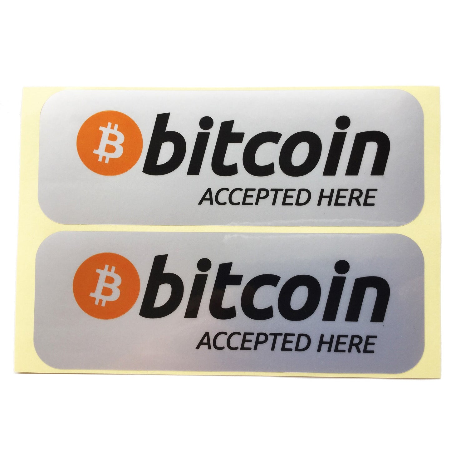 Bitcoin Accepted Here Stickers - 10ea